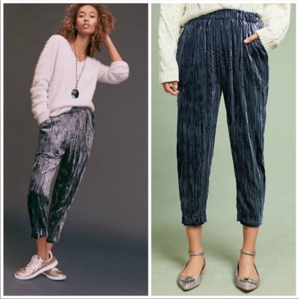 NWT anthropologie easy velvet pull on pants size XS
